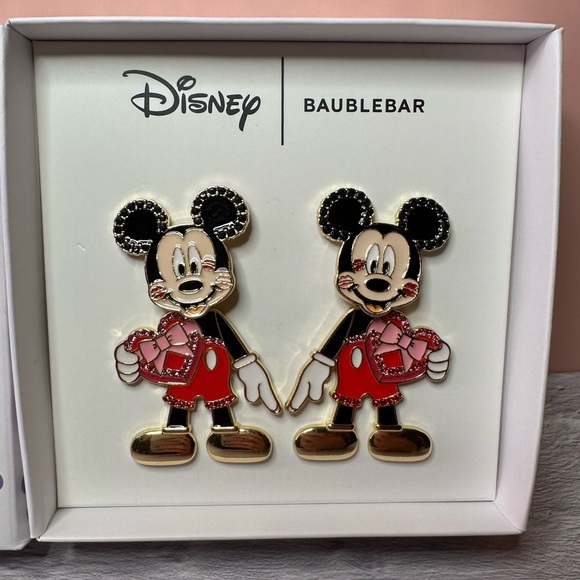 BaubleBar x Disney Valentine Mickey earrings New in BOX - Picture 1 of 7